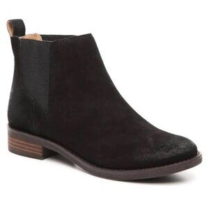 Lucky Brand Noahh Black Leather Suede Chelsea Pull On Booties Size 8